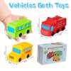 No Hole Bath Toys for Babies and Toddlers, Car Bath Toys for Infant Kids 1-3, Beach Pool Bathtub Toys for Kids, Baby Bath Toys 1-3 6 12 18 Month, Birthday Valentines Day Gifts for Kids Boys Girls