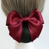 Wine Red Bow Decor Hair Snood Net - Women's Bowknot Barrette Elastic Mesh Hair Bun Cover and Hair Clip