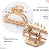 CAKURE Hair Claw Clips Gold Metal Hair Clips Mini Hair Catch Barrettes Nonslip Hair Jaw Clamps Hair Accessories for Women and Girls (Pack of 2) (a-gold)