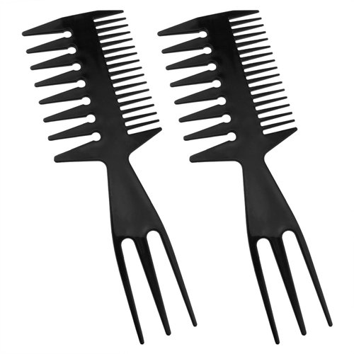 Dsjnf Watercolor Comb Black 3 in 1 Plastic Double Sided Floating Picture Comb Paint Comb Paper Marbling Comb Paper Watercolor Art Tools 2PCS