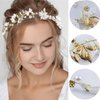 LAPOHI Girls Rhinestone Pearl Bridal Headpieces - Flower Girl Fairy Crown, Crystal Tiara for Wedding Hair Accessories