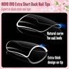 NOVO OVO Duck Feet Nail Tips for Small and Medium Hand, Extra Short Full Cover Press On Acrylic, Clear Full Coverage Thick Flare French Soft Gel Fake False Nail Extension x 12 Sizes 120 pcs