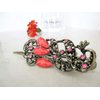 Retro boho alligator hair claw clip with crystals (Primary color: Pink)
