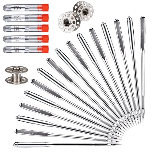 Sewing Machine Needles, 100 PCS Universal Sewing Machine Needle, Compatible with Singer, Brother, Janome, Varmax, Sizes HAX1 65/9, 75/11, 90/14, 100/16, 110/18 (100 PCS)
