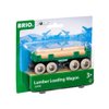 BRIO World - 33696 Lumber Loading Wagon | 4 Piece Toy Train Set for Kids | FSC-Certified Wooden Components | Ideal for Ages 3 and Up - Green