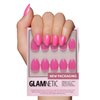Glamnetic Press On Nails - Hot Pink | Opaque Bright Neon Pink Short Oval Fake Nails, Reusable | 15 Sizes - 30 Nail Kit