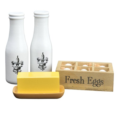 The Queen's Treasures 11 Piece Vintage Kitchen Food Accessory, 2 Milk Bottles, Butter with Dish and Fresh Eggs with Crate. Compatible with American Girl Dolls Kitchens & Furniture