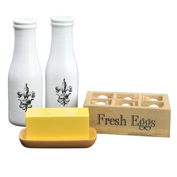 The Queen's Treasures 11 Piece Vintage Kitchen Food Accessory, 2 Milk Bottles, Butter with Dish and Fresh Eggs with Crate. Compatible with American Girl Dolls Kitchens & Furniture