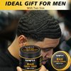 Natural Wave Pomade for Men Strong Hold, Easy Wash 360 Wave Training Hair Cream, Waves Grease for Men Promotes Layered Waves, Moisture, Control and Silky Shine (with Travel Size)