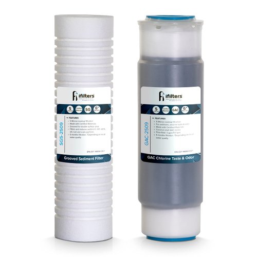 iFilters Gen2/Version 2 Sediment and CTO OEM Replacement Filter Set for Whole House 2-Stage Well Water Filtration System LWH-D