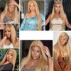 Blonde Bundles Human Hair Color #27 Straight Human Hair Bundles 8 10 12 Inch Unprocessed Brazilian Virgin Hair 8A Grade Blonde Straight Bundles Double Weft Weave Extensions Hair