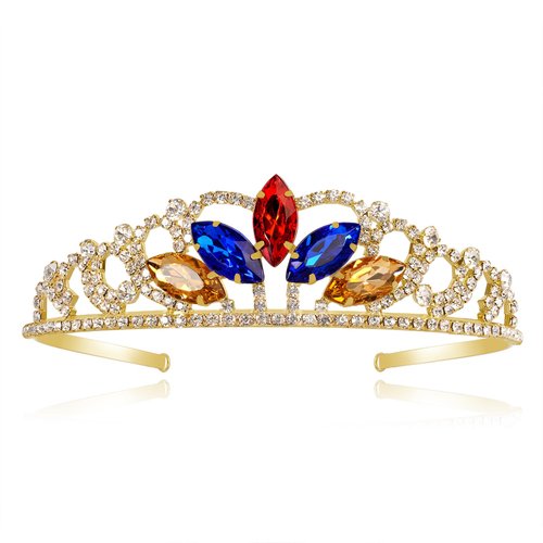 Snow White Tiara Princess Snow White Headband Tiara Sparkle Gold Crown Snow White Costume Accessories for Women Girls Halloween Cosplay Birthday Gift