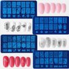 Nail Stamper Kit 4pcs Nail Art Stamping Plates Flower Leaves Image Template with Clear Stamper and Scraper Decoration Rhinestones for Nails Manicure DIY Design