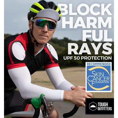 Tough Outdoors Sun Protection Arm Sleeves for Men & Women - Basketball Arm Sleeves - Football Sleeves - Sun Sleeves for Golf