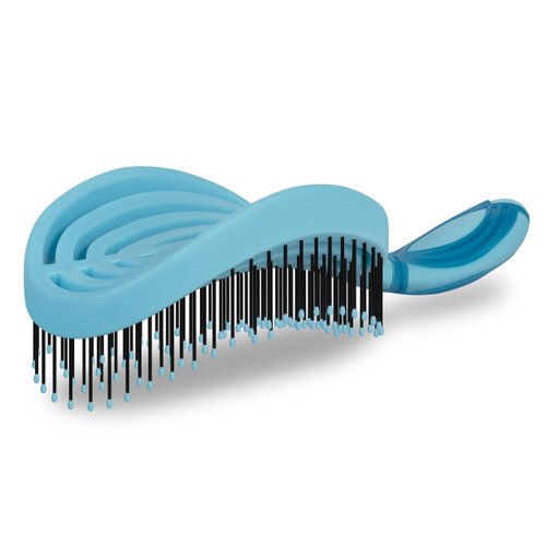NuWay 4HAIR DoubleC PRO U.S. Patented Double Curved Detangling Brush is Hair Dryer Safe (Sea Foam)