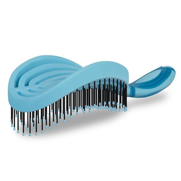 NuWay 4HAIR DoubleC PRO U.S. Patented Double Curved Detangling Brush is Hair Dryer Safe (Sea Foam)