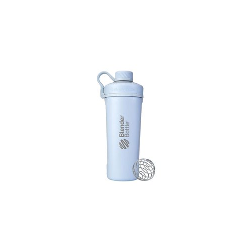 BlenderBottle Radian Shaker Cup Insulated Stainless Steel Water Bottle with Wire Whisk, 26-Ounce, Matte Arctic Blue