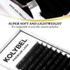 KOLYBEL Classic Lash Extensions 0.07 C CC D DD J B L Curl 8-16mm Mixed Lash Trays Premium Silk Eyelash Extensions Matte Dark Lash Extension for Professional Salon Use (0.07-C-8-16mm)