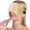 2-Pack 100% Real Natural Silk Eye Mask, Silk Sleeping Mask, Shade Puffy Eye Gift with Adjustable Straps, Sleep Eye Mask, SHJINJU Eye Mask Shade (Black and Champagne)