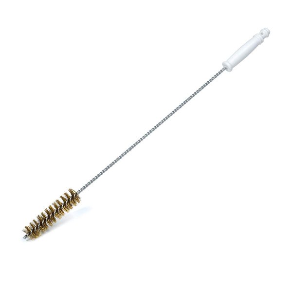 27" Long Straight Brass Bristle Deep Fryer Drain & Cooling System Cleaner Brush, Pipe & Sink Cleaner Brush Perfect Cleaning Supplies for Restaurants, Resistant up to 750F, FryOilSaver Co. - Model B52C