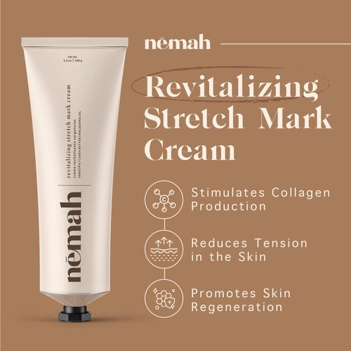 Nemah - Stretch Mark Cream for Pregnancy - Pregnancy Stretch Mark Prevention & Reduction, Postpartum Stretch Mark Cream with Vanistryl, Shea Butter, & Macadamia Oil - Vegan & Cruelty-Free - 3.5 oz.
