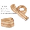 Balayage Tape in Hair Extensions Human Hair, Ombre Golden Brown to Bleach Blonde Tape in Human Hair Extensions Real Hair Extensions 16 Inch 30g 20pcs Silky Straight Highlight Seamless Human Hair
