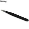 Rolabling 2pcs Elbow & Straight Black Nail Tweezers Rhinestone Picker Manicure Nail Art Tool (Set-1)