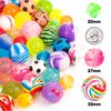 Pllieay 60 Pieces Colourful Bouncy Balls Bulk, Mixed Pattern Rubber High Bounce Balls Bouncing Balls for Kids Party Favors, Prizes, Birthdays Gift(32mm,27mm,20mm)