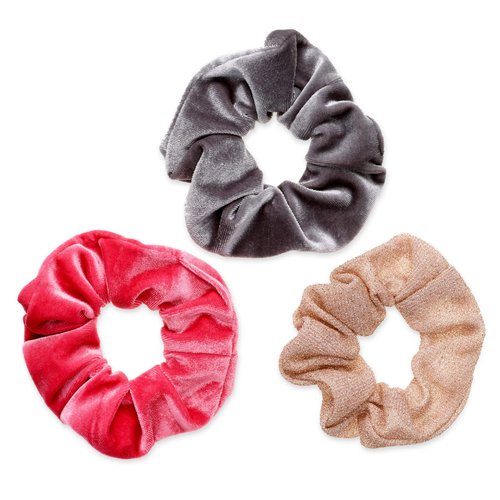 Goody Hair Scrunchie - 3 Count, Assorted Velvet Colors - Help Keep Hairs In Place - Hair Accessories to Style With Ease and Keep Your Hair Secured - For All Hair Types - Pain Free
