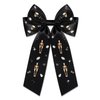 Vokone Halloween Hair Bows for Girls Women Spooky Skeleton Hair Bows Clip Jewel Crystal Halloween Bow Barrette Hair Clip Halloween Costumes Hair Accessories for Women Gold Skeleton