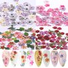 BELICEY 300Pcs Flower Nails Charm Wood Pulp 3D Flower Nail Charms Butterfly Acrylic Nails Accessories for Nail Art Decoration & DIY Crafting Design Flower Nail Charms Glitter Clear Bow Butterfly Nail