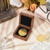 FINGERINSPIRE Single Wood Challenge Coin Presentation Display Gift Box With Black Velvet Inside 40mm Coin Storrage Box Magnetic Clasp Medal Display Case Commemorative Coin Holders for Collectors