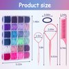 360PCS Hair Accessory Set: Elastic Ponytail Holders, Clear Organizer Box, Rat Tail Comb, 24 Colors for Kids, Toddlers, and Girls