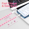 Coolden for iPhone Charger Cord 6.6 FT Charging Cable 66W iPhone Charger Fast Charging Stylish & Durable Beaded iPhone Charger Cable for iPhone 14 13 12 11 Pro Max XR XS Max iPad Pro/Air/Mini Pink