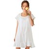 Nanxson Womens' Cotton Nightgown Short Sleeve Sleepwear Vintage Victorian Nightshirt Lounge Dress (Small, White)