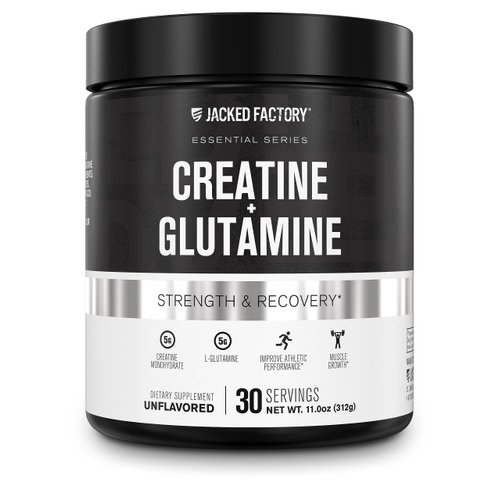 Creatine + Glutamine - Creatine Supplement with L-Glutamine for Muscle Recovery, Muscle Growth, Increased Strength, Enhanced Energy Output, and Gut Health - 30 Servings, Unflavored