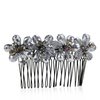 AeraVida Smokey Silver Glow Floral Crystal Bouquet Hair Comb