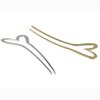 2Pcs Metal U Shaped Hair Pins, Alloy Sweet Love Heart Hair Sticks Fashion U-shaped Hairpins Simple Hair Forks Hair Style Tool Accessories for Women and Girls