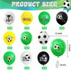 50Pcs Football Balloons for Boys, Green Black White Soccer Latex Balloons Soccer Printed Balloons Soccer Balloons for Football Soccer Sports Theme Birthday Party Supplies Baby Shower Decor