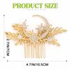 GENBREE Leaf Bride Wedding Hair Comb Gold Star Moon Hair Piece Crystal Bridal Hair Accessories for Women