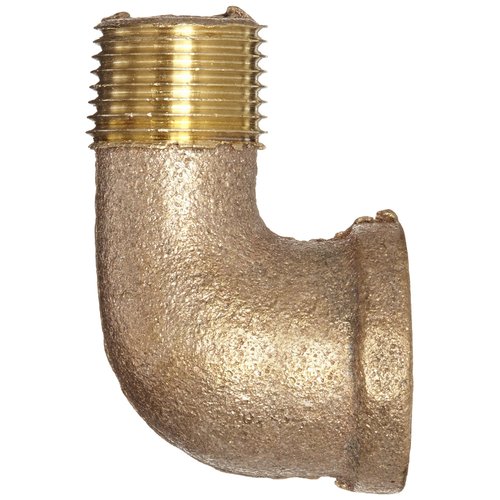 Anderson Metals 38116 Red Brass Pipe Fitting, 90 Degree Street Elbow, 3/8" Female x 3/8" Male