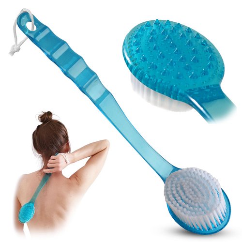 Bath Body Brush - Long Handle Back Shower Brush Exfoliating Back, Body, and Feet Scrubber
