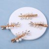 4 PCS Alligator Hair Clips, Rhinestone Pearl Wedding Hair Clips Barrettes Bridal Hairpins Hair Accessories for Women Girls Bride Party Prom