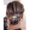 Barode Rhinestones Bridal Wedding Hair Pins Silver Flower Hairpin Pearl Bride Hair Accessories for Women and Girlss (Silver)