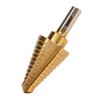 NEIKO 10189A Titanium Step Drill Bit, High-Speed Alloy Steel Bit, Hole Expander for Wood and Metal, 12 Step Sizes from 7/16 Inches to 1 1/8 Inches