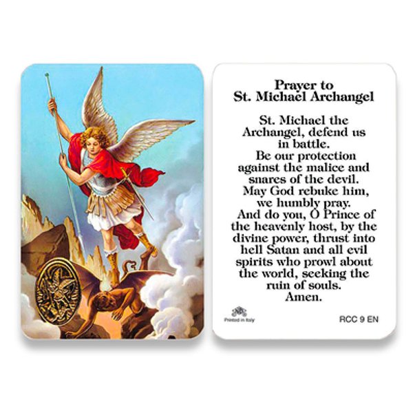 HlpiAMok HOMIEBUDS HLXFF3 St. Michael the Archangel Prayer Card (RCC 9E)