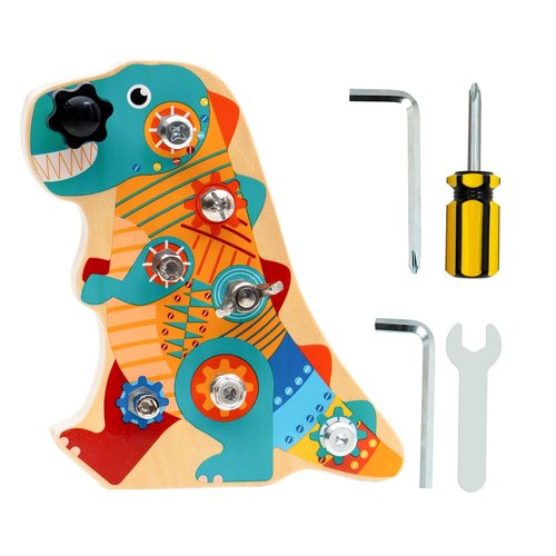 Montessori Screwdriver Board Set, Busy Board for Toddlers 3-5, Wooden Montessori Toys Preschool Learning Sensory Toys, Kids Tool Set STEM Fine Motor Skills Toys for Boys Girls