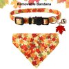 ADOGGYGO Fall Cat Collars Breakaway with Removable Bandana, Adjustable Autumn Thanksgiving Cat Collar Cute Fall Leaves Cat Bandana Collar for Cats Kittens (Fall)