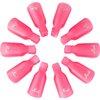 10pc Plastic Acrylic Nail Art Soak Off Cap Clip UV Gel Polish Remover Wrap Tool Gel Nail Polish Remover Clips for Fingernail Removal Soak Off Clips Wrap Cleaner Cap Clip(Pink)