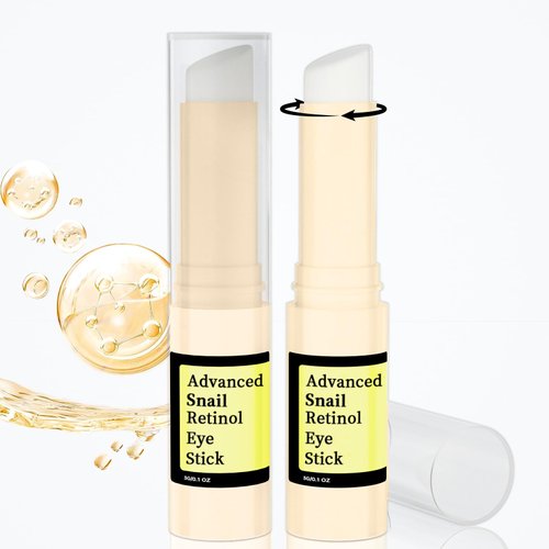 Anti Aging Eye Cream For Dark Circles, Advanced Snail Retinol Eye Stick, 2PCS Under Eye Cream For Puffiness & Bags, Reduce Wrinkles, Fine Lines, Moisturizating Skin.